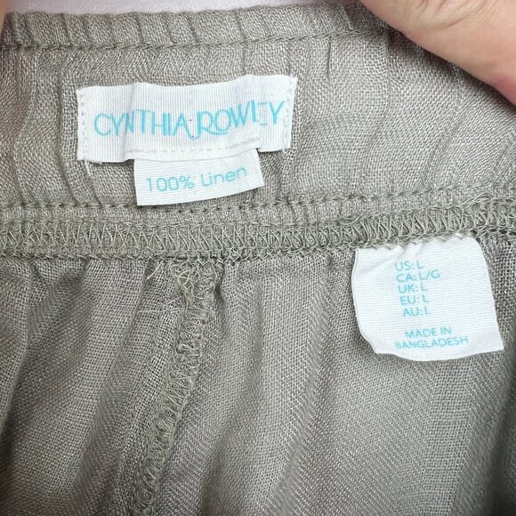 Cynthia Rowley 100% Linen Wide Leg Coastal Boho Size L - Picture 6 of 12